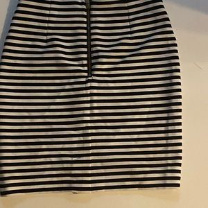 Loft skirt black and white striped.